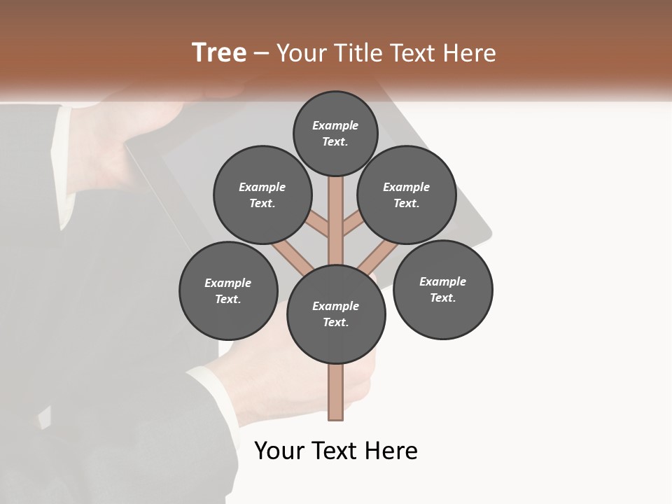A Person In A Suit Holding A Tablet Computer PowerPoint Template