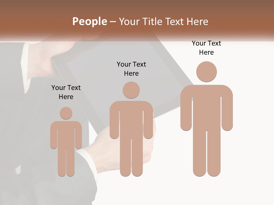 A Person In A Suit Holding A Tablet Computer PowerPoint Template