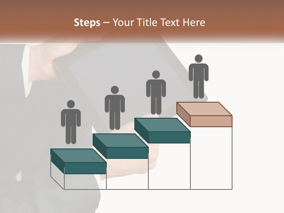 A Person In A Suit Holding A Tablet Computer PowerPoint Template