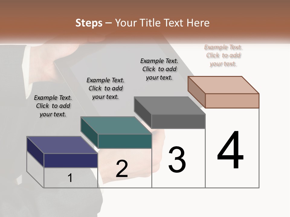 A Person In A Suit Holding A Tablet Computer PowerPoint Template