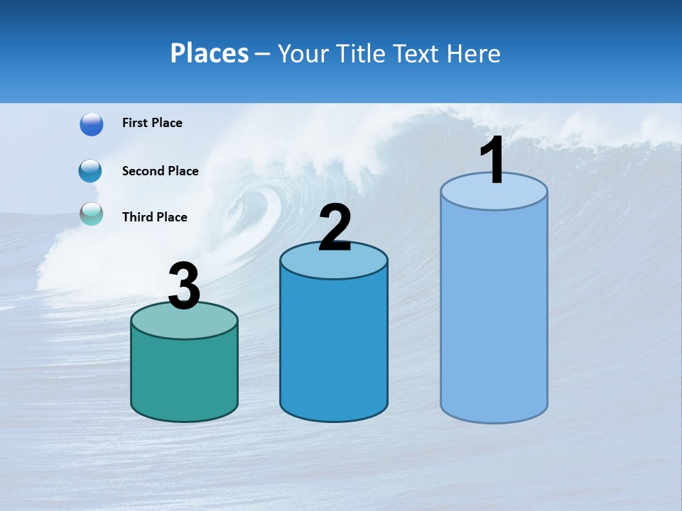 A Large Blue Wave In The Ocean With A Sky Background PowerPoint Template