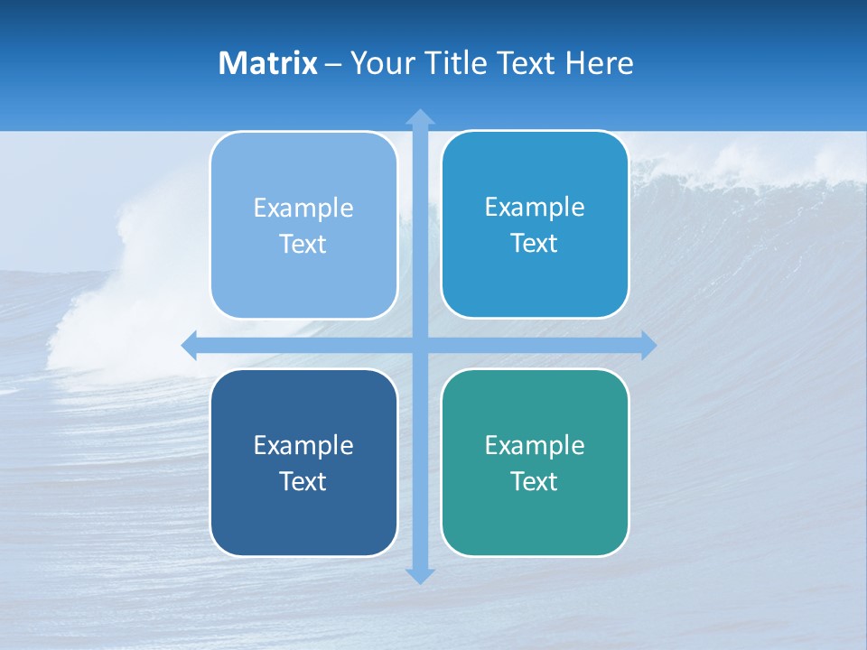 A Large Blue Wave In The Ocean With A Sky Background PowerPoint Template