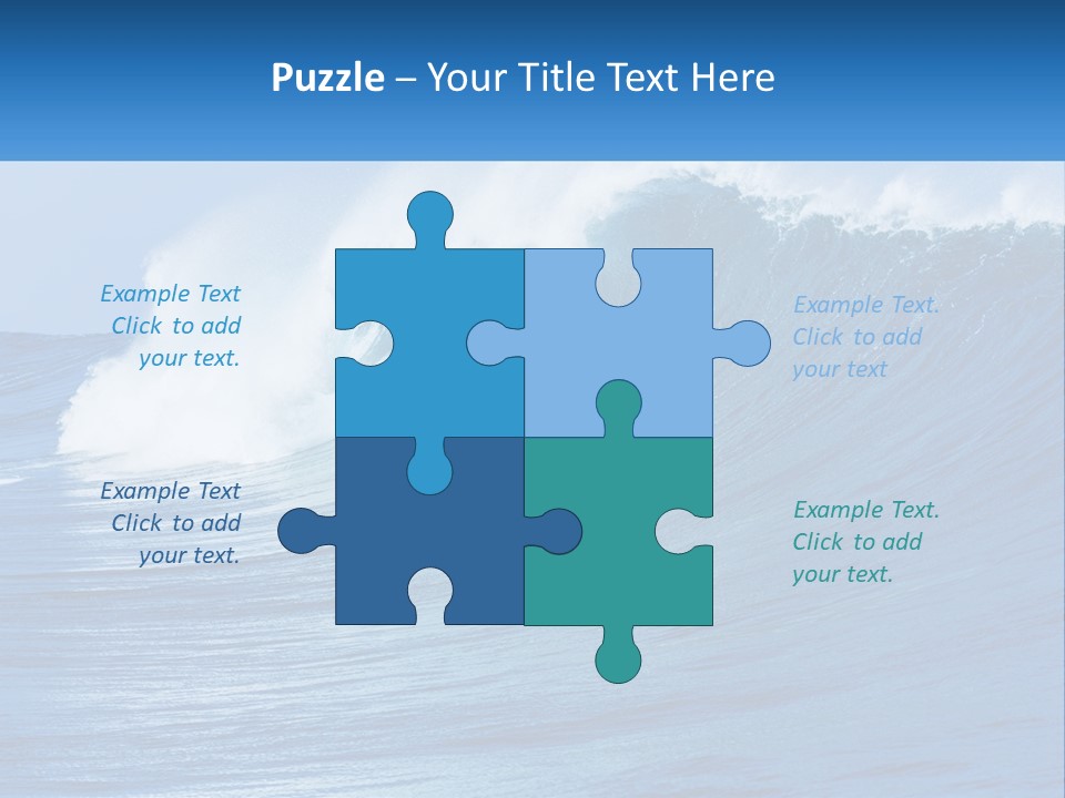 A Large Blue Wave In The Ocean With A Sky Background PowerPoint Template