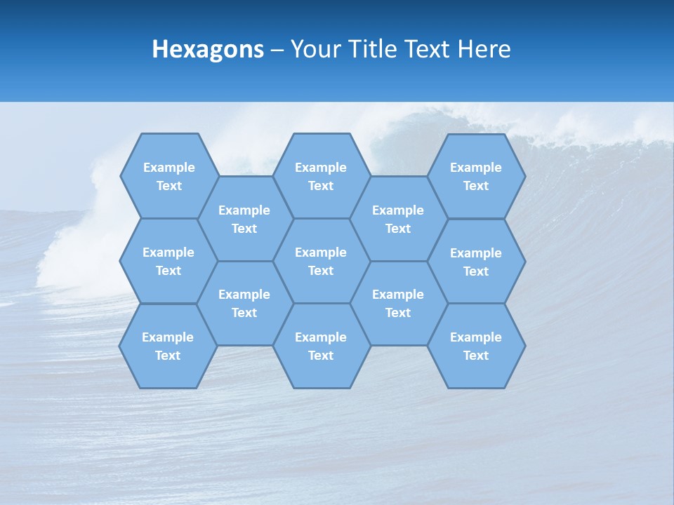 A Large Blue Wave In The Ocean With A Sky Background PowerPoint Template