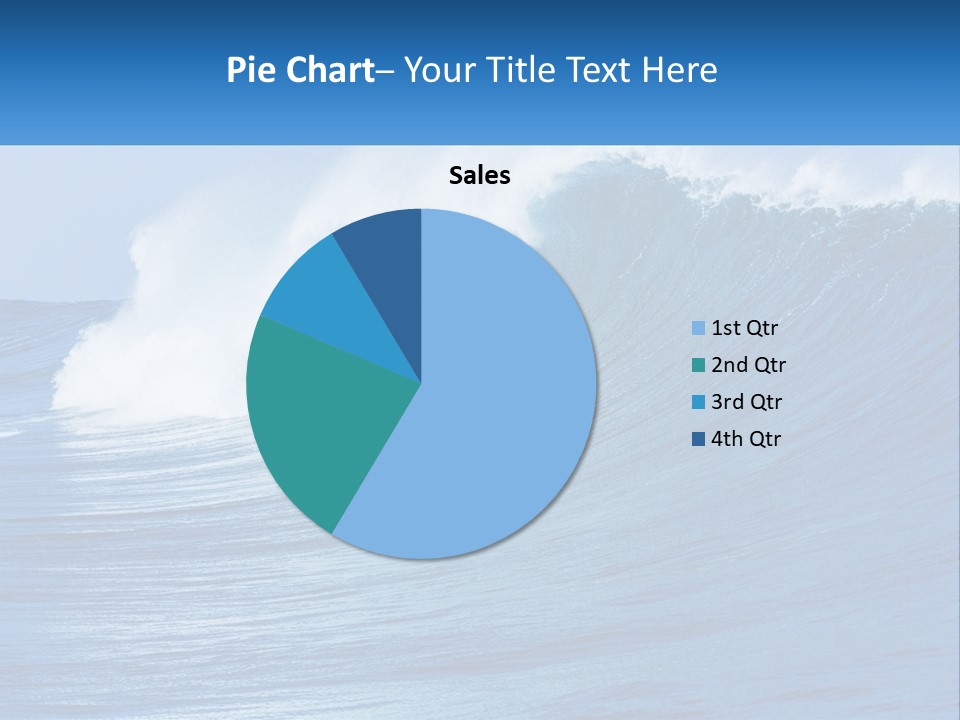 A Large Blue Wave In The Ocean With A Sky Background PowerPoint Template