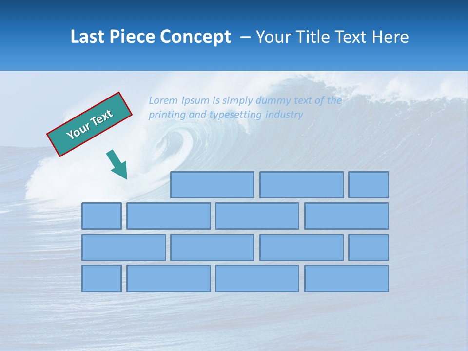 A Large Blue Wave In The Ocean With A Sky Background PowerPoint Template