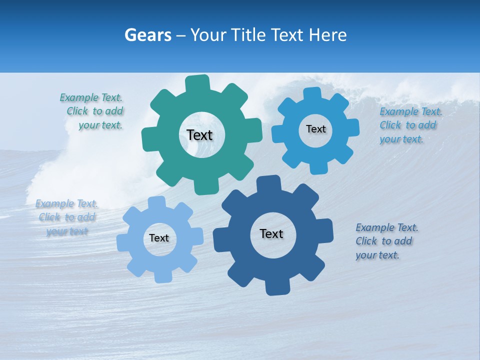 A Large Blue Wave In The Ocean With A Sky Background PowerPoint Template