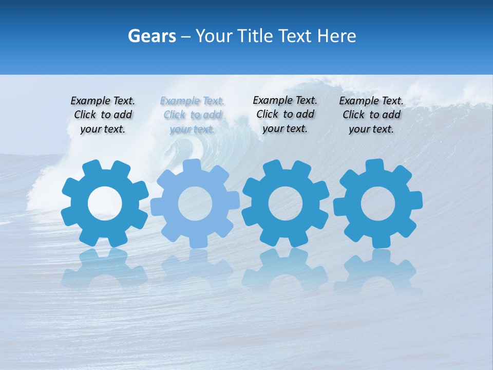 A Large Blue Wave In The Ocean With A Sky Background PowerPoint Template