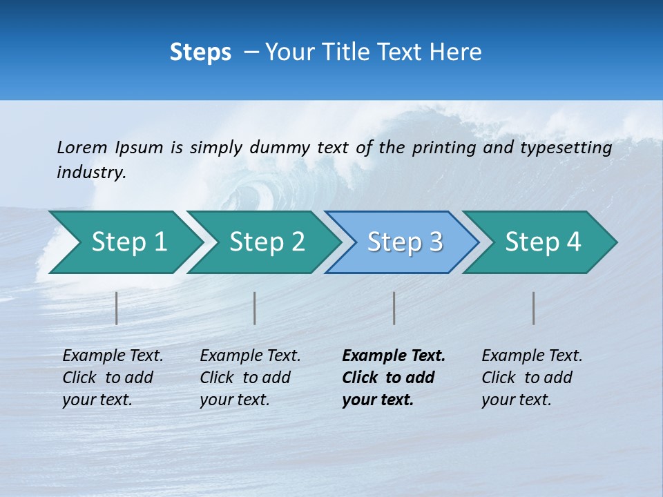 A Large Blue Wave In The Ocean With A Sky Background PowerPoint Template