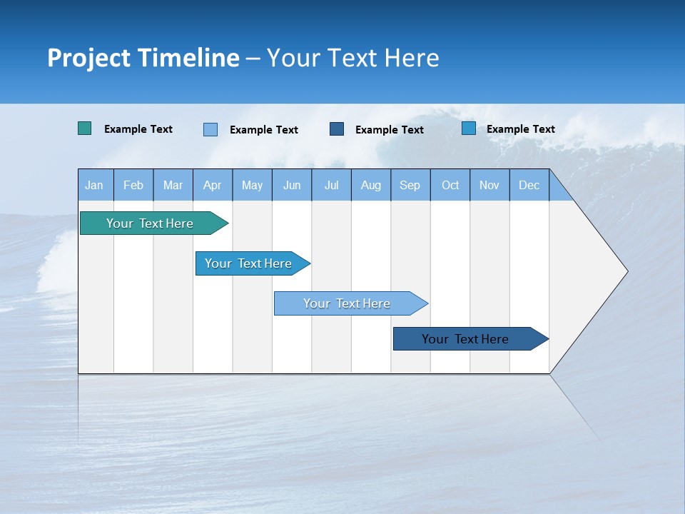 A Large Blue Wave In The Ocean With A Sky Background PowerPoint Template
