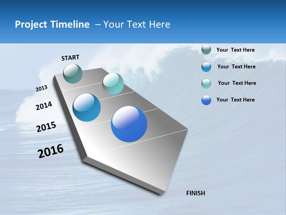 A Large Blue Wave In The Ocean With A Sky Background PowerPoint Template