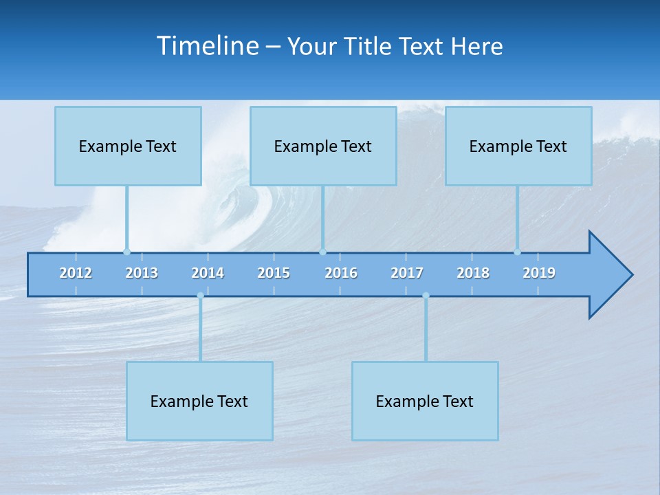 A Large Blue Wave In The Ocean With A Sky Background PowerPoint Template