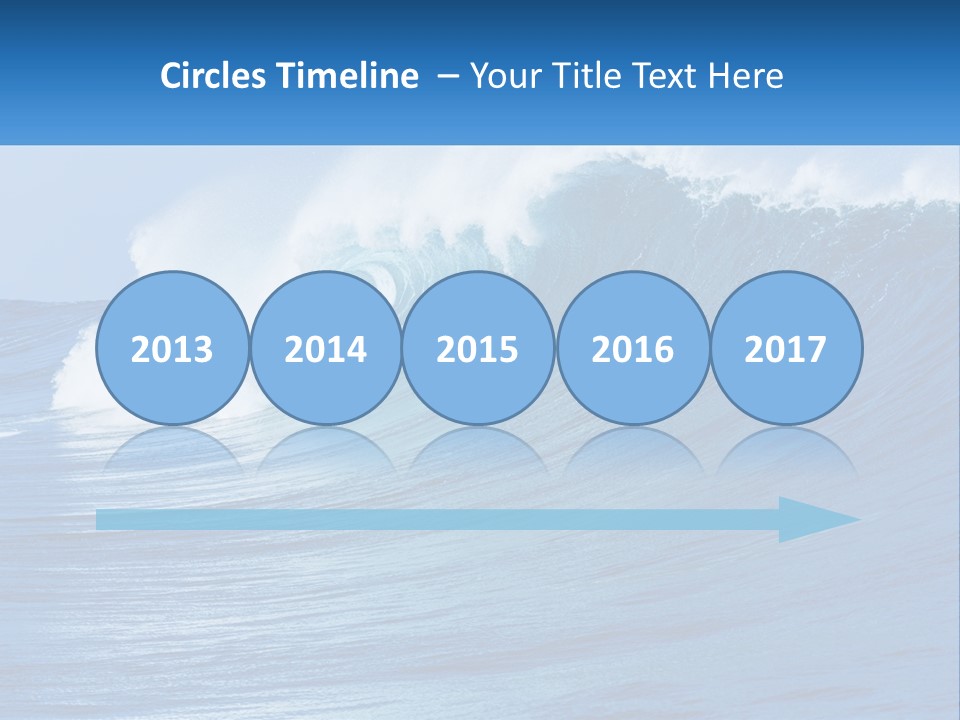 A Large Blue Wave In The Ocean With A Sky Background PowerPoint Template