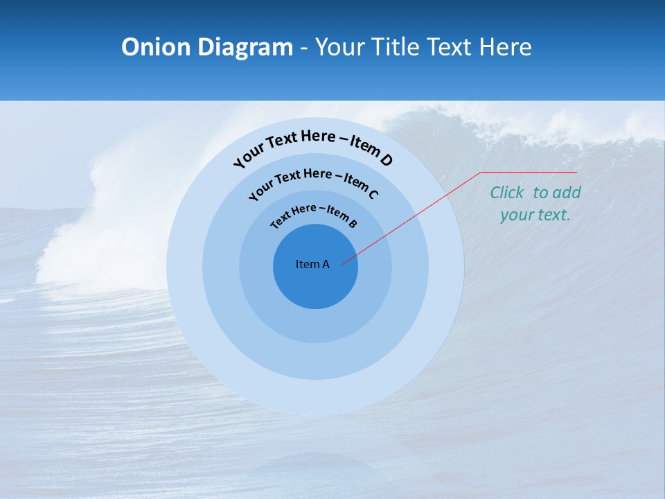 A Large Blue Wave In The Ocean With A Sky Background PowerPoint Template