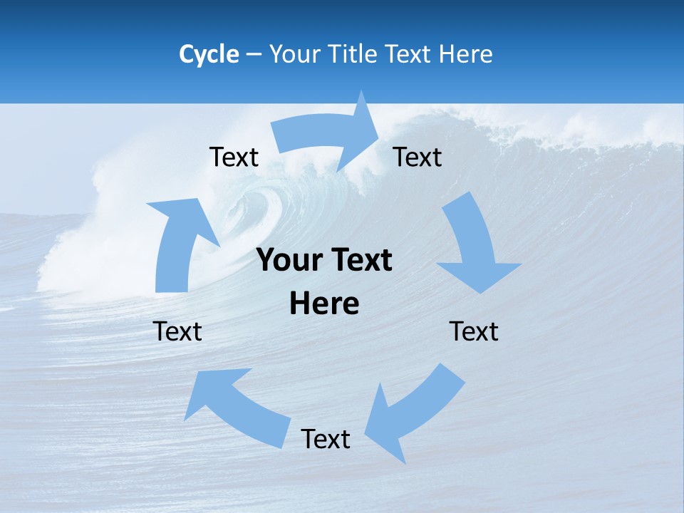 A Large Blue Wave In The Ocean With A Sky Background PowerPoint Template