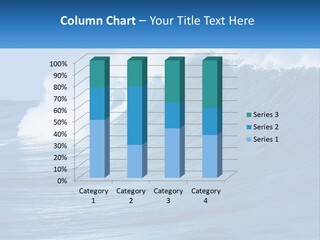 A Large Blue Wave In The Ocean With A Sky Background PowerPoint Template