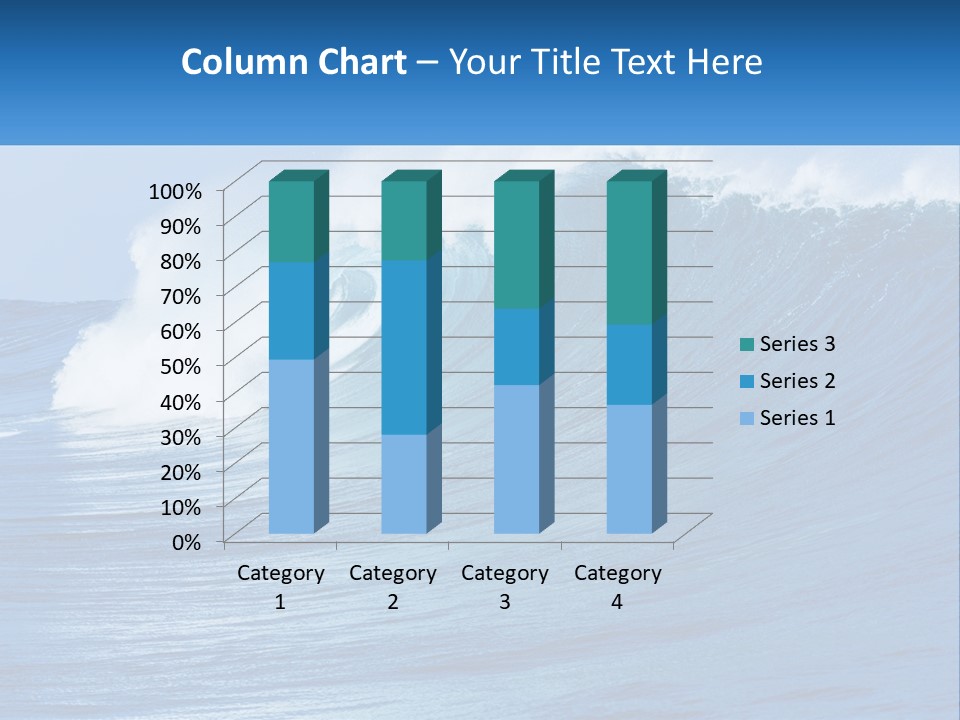 A Large Blue Wave In The Ocean With A Sky Background PowerPoint Template