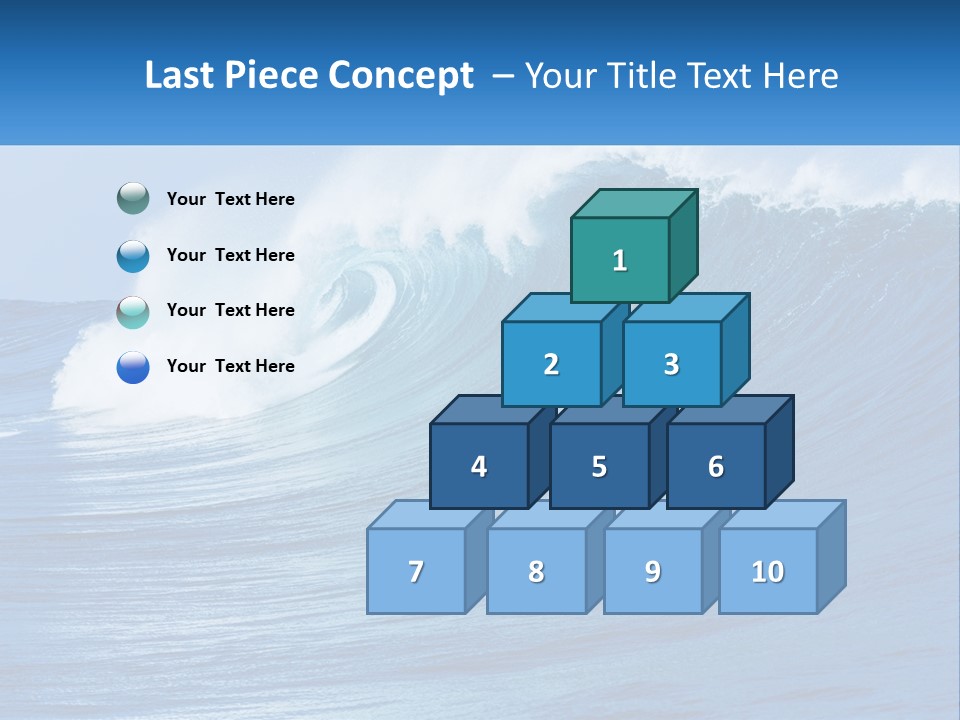 A Large Blue Wave In The Ocean With A Sky Background PowerPoint Template