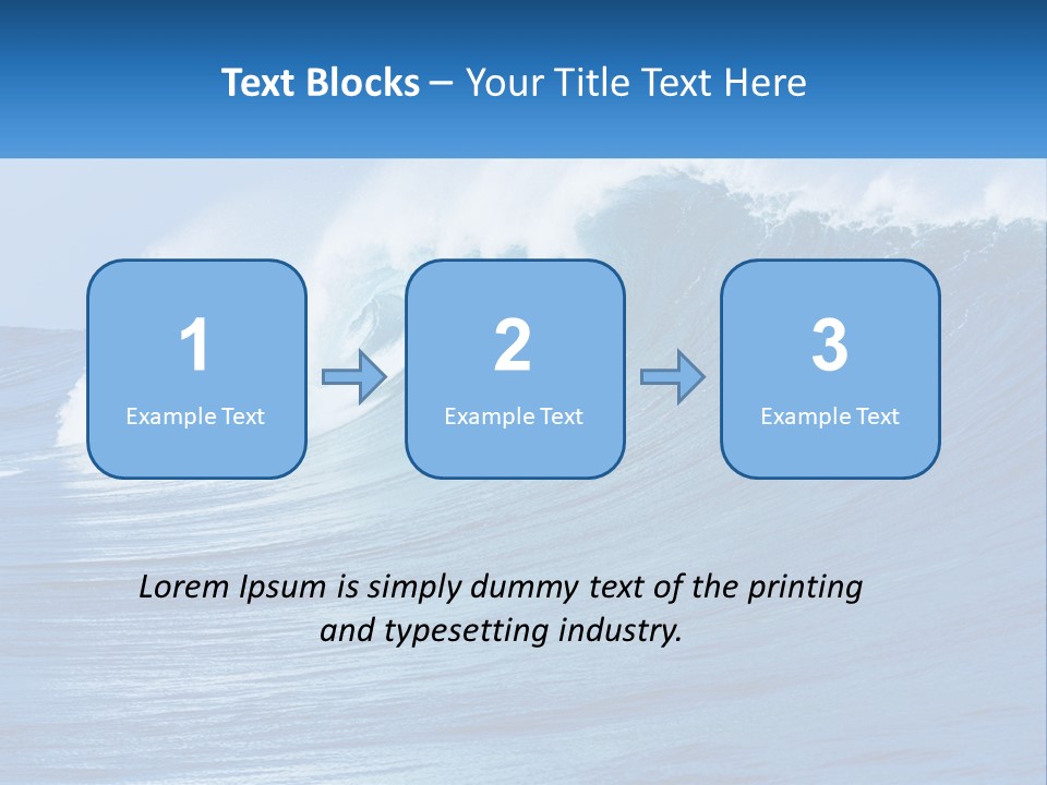 A Large Blue Wave In The Ocean With A Sky Background PowerPoint Template