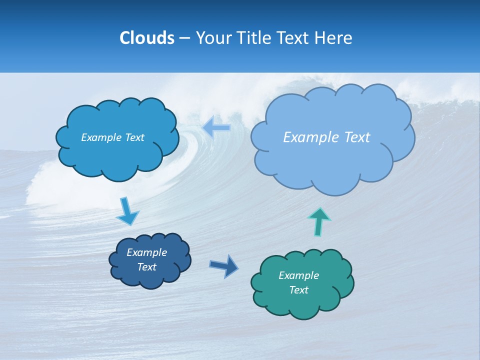 A Large Blue Wave In The Ocean With A Sky Background PowerPoint Template