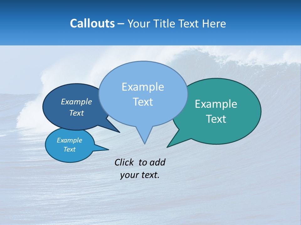 A Large Blue Wave In The Ocean With A Sky Background PowerPoint Template