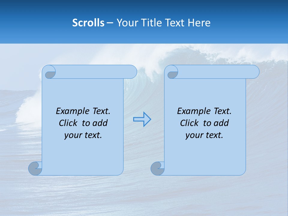 A Large Blue Wave In The Ocean With A Sky Background PowerPoint Template