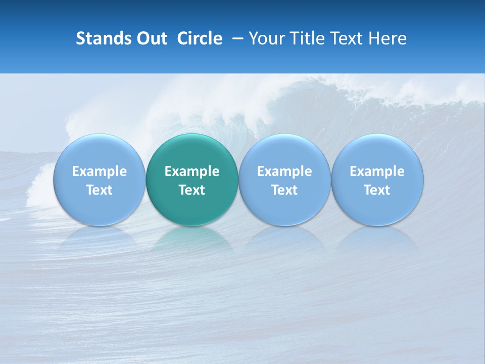 A Large Blue Wave In The Ocean With A Sky Background PowerPoint Template