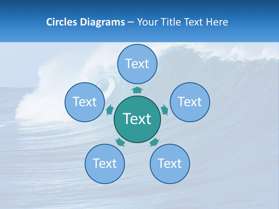 A Large Blue Wave In The Ocean With A Sky Background PowerPoint Template