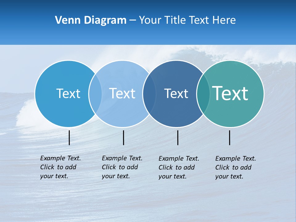 A Large Blue Wave In The Ocean With A Sky Background PowerPoint Template