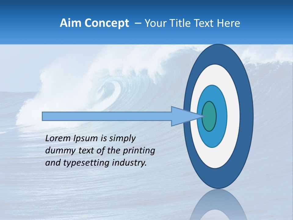 A Large Blue Wave In The Ocean With A Sky Background PowerPoint Template