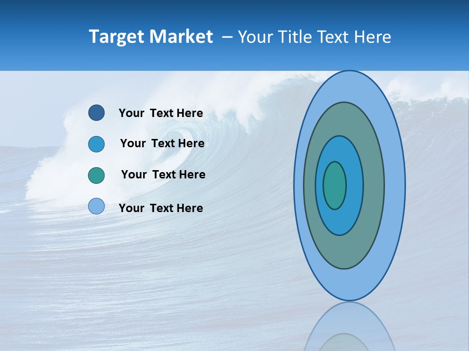 A Large Blue Wave In The Ocean With A Sky Background PowerPoint Template