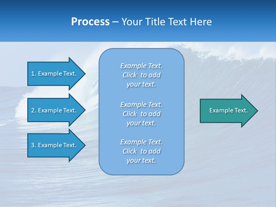 A Large Blue Wave In The Ocean With A Sky Background PowerPoint Template