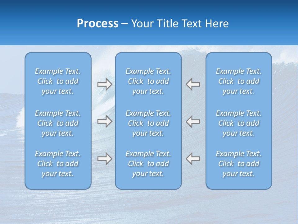 A Large Blue Wave In The Ocean With A Sky Background PowerPoint Template