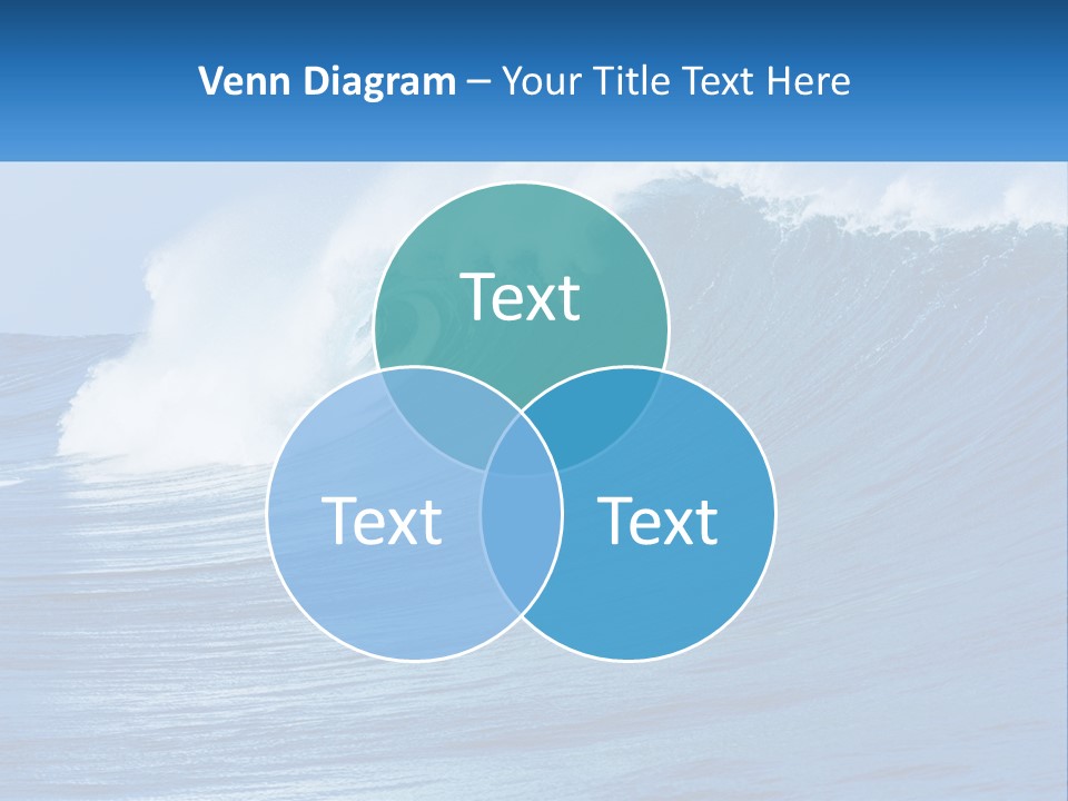 A Large Blue Wave In The Ocean With A Sky Background PowerPoint Template