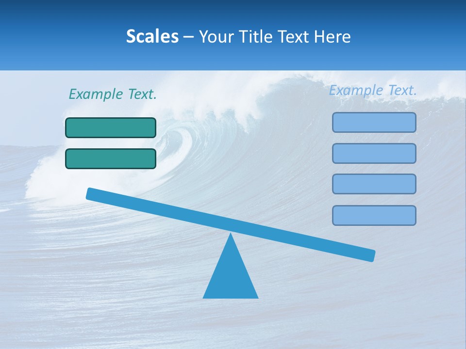A Large Blue Wave In The Ocean With A Sky Background PowerPoint Template