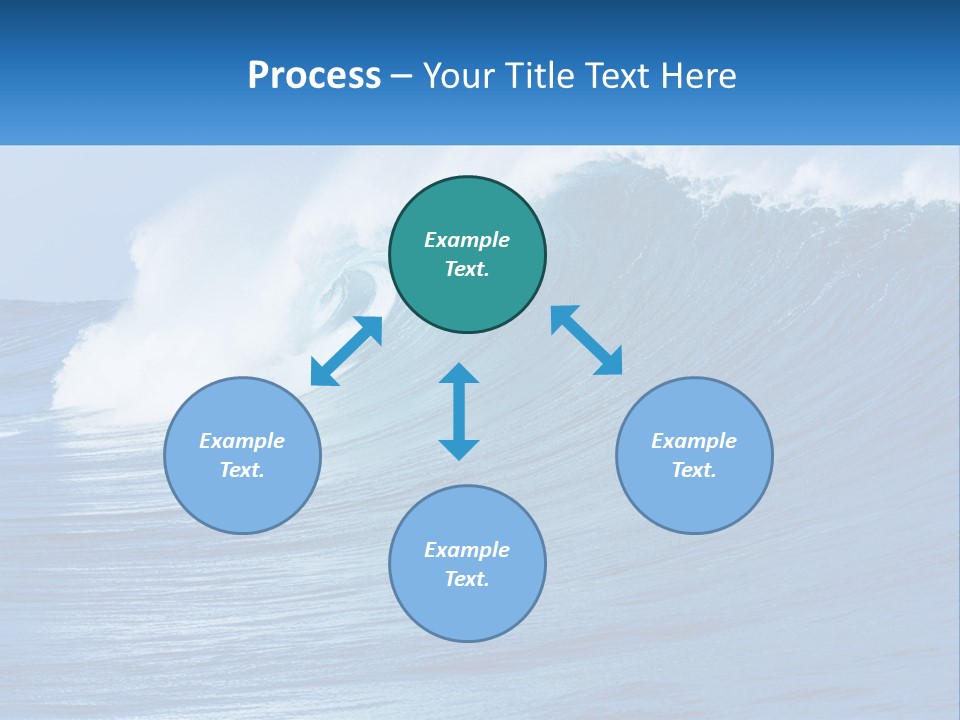 A Large Blue Wave In The Ocean With A Sky Background PowerPoint Template