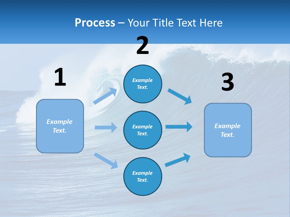 A Large Blue Wave In The Ocean With A Sky Background PowerPoint Template