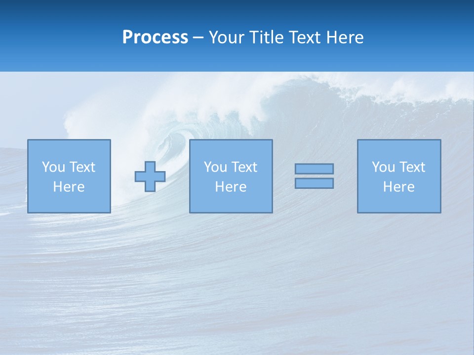 A Large Blue Wave In The Ocean With A Sky Background PowerPoint Template