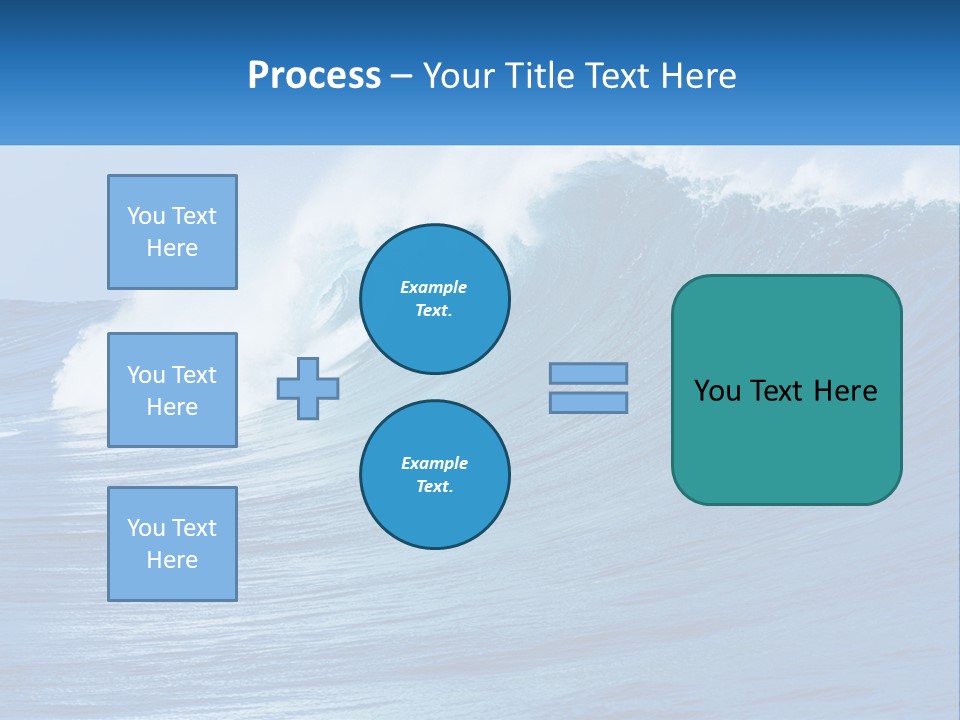 A Large Blue Wave In The Ocean With A Sky Background PowerPoint Template