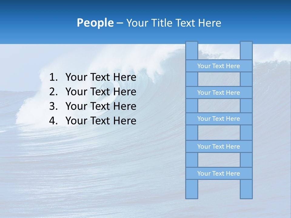 A Large Blue Wave In The Ocean With A Sky Background PowerPoint Template