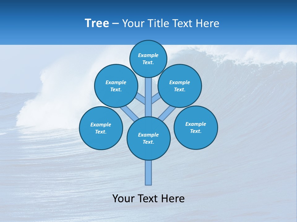 A Large Blue Wave In The Ocean With A Sky Background PowerPoint Template