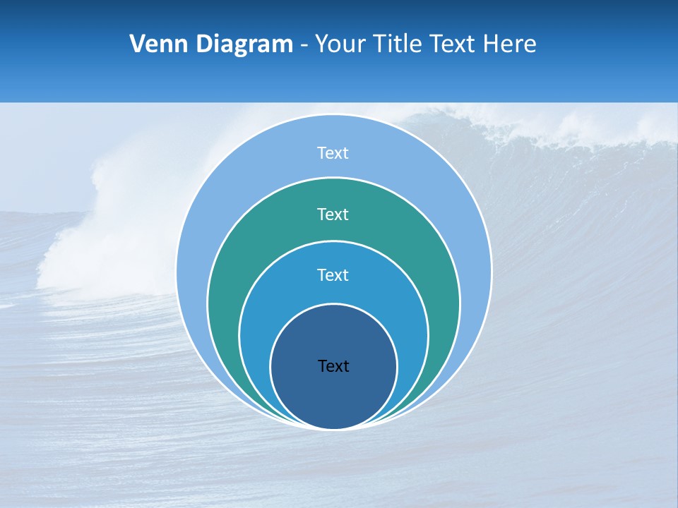 A Large Blue Wave In The Ocean With A Sky Background PowerPoint Template