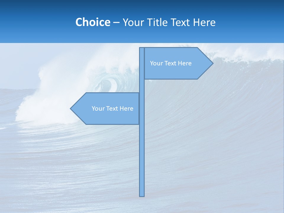 A Large Blue Wave In The Ocean With A Sky Background PowerPoint Template