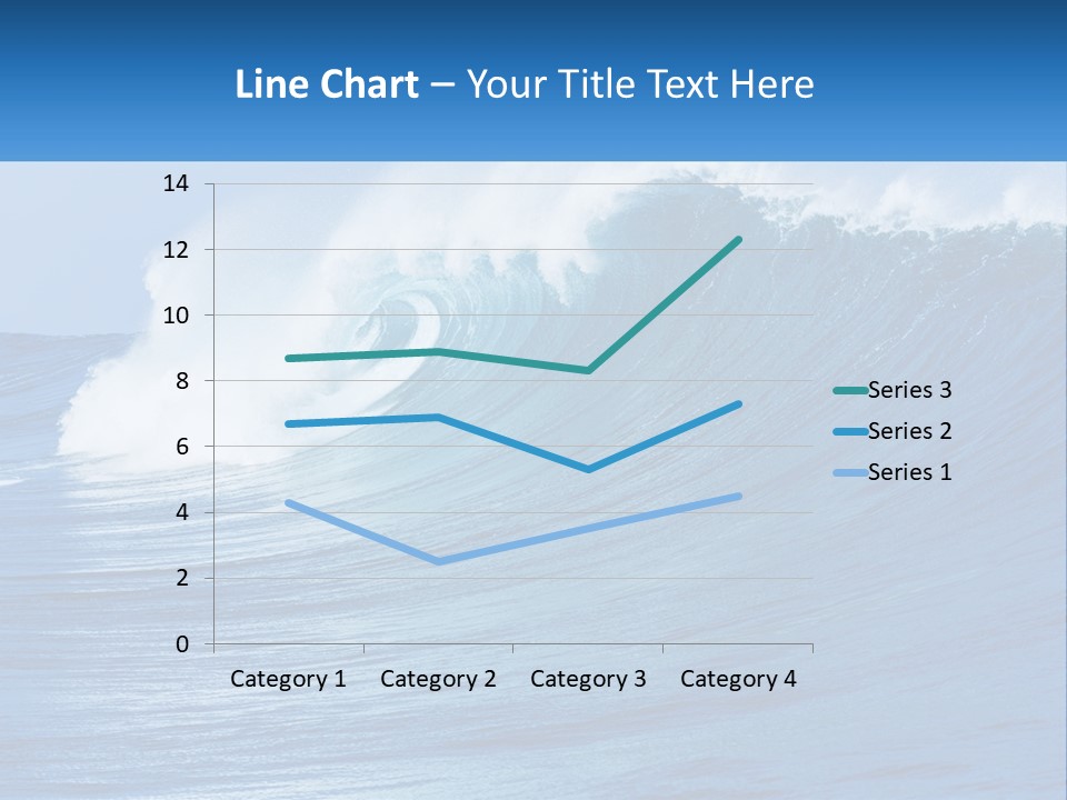 A Large Blue Wave In The Ocean With A Sky Background PowerPoint Template