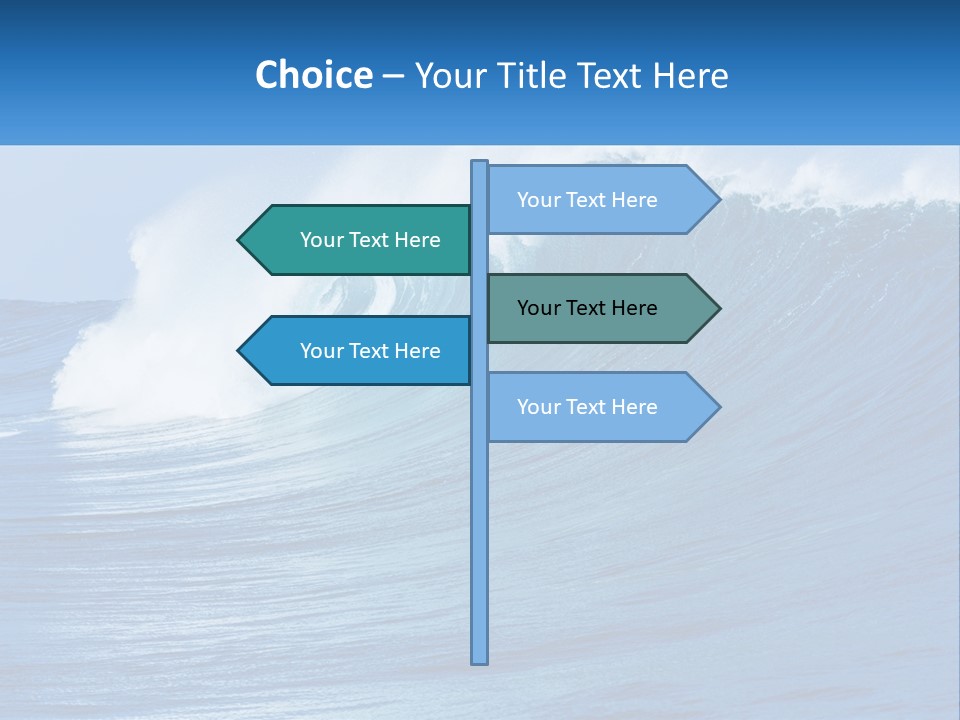 A Large Blue Wave In The Ocean With A Sky Background PowerPoint Template