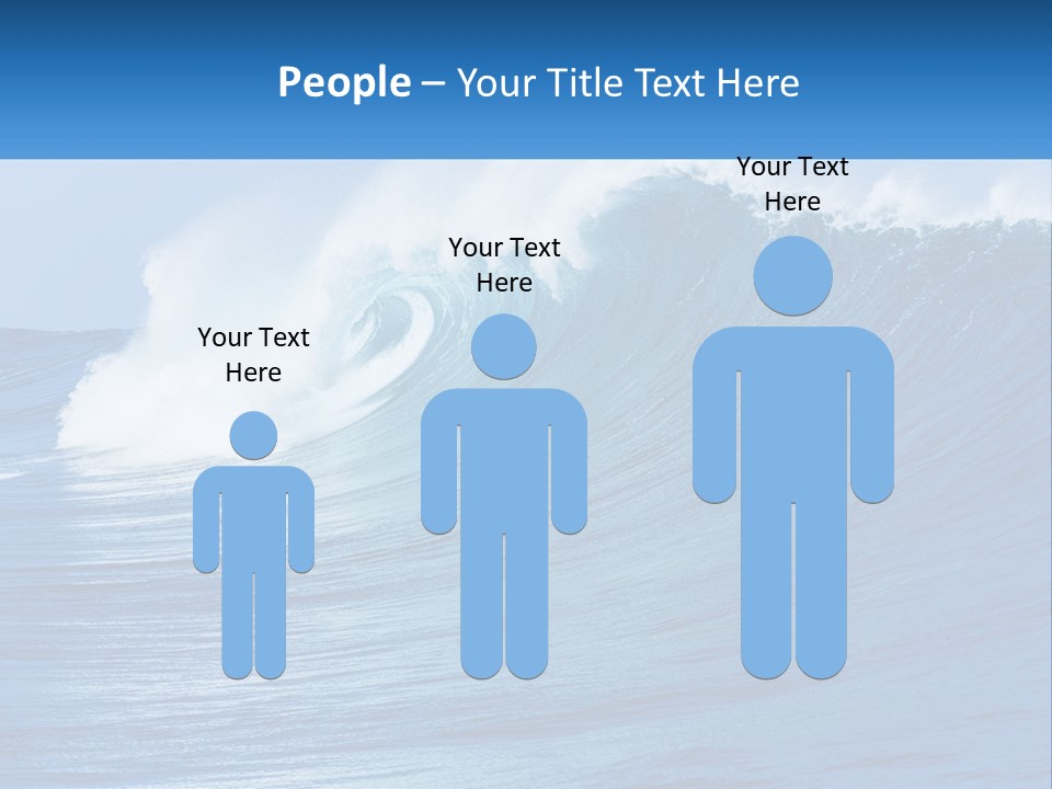 A Large Blue Wave In The Ocean With A Sky Background PowerPoint Template