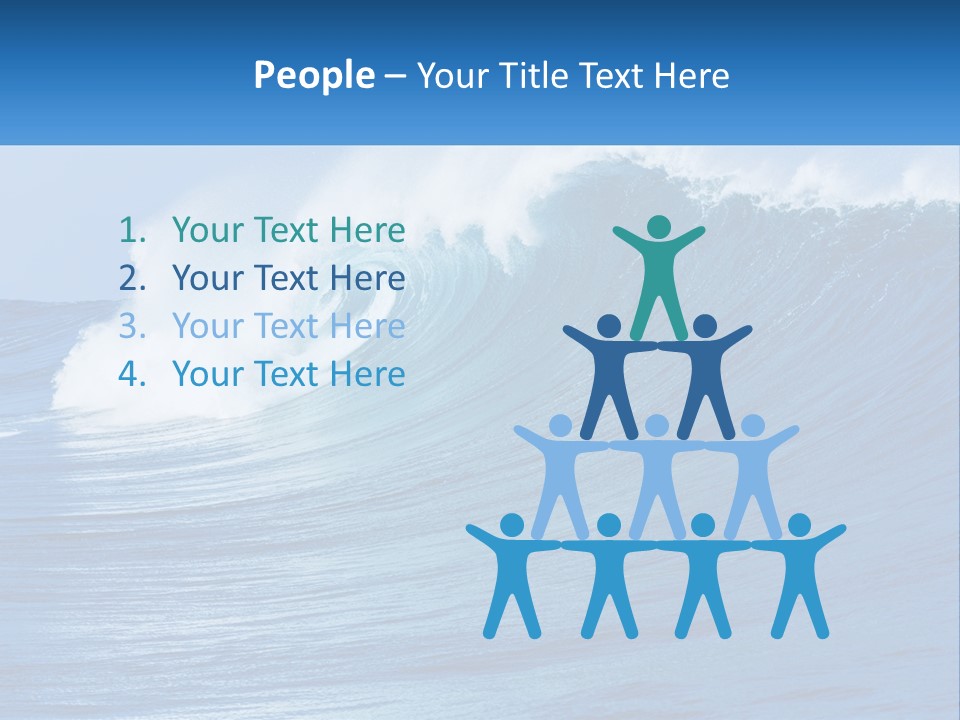 A Large Blue Wave In The Ocean With A Sky Background PowerPoint Template