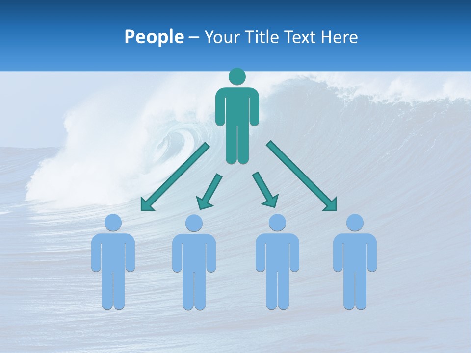 A Large Blue Wave In The Ocean With A Sky Background PowerPoint Template
