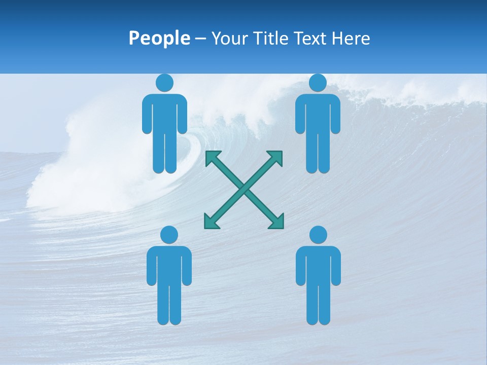 A Large Blue Wave In The Ocean With A Sky Background PowerPoint Template