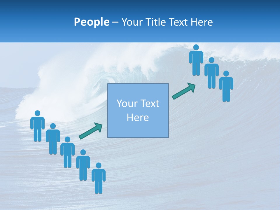 A Large Blue Wave In The Ocean With A Sky Background PowerPoint Template